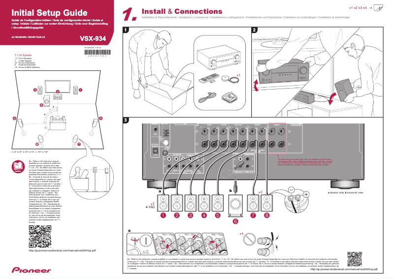 Página 1 del manual Guía de instalación Pioneer VSX-934