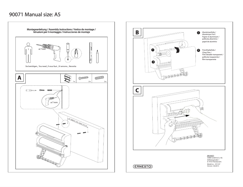 Page 1 de la notice Manuel utilisateur Ernesto Z31107