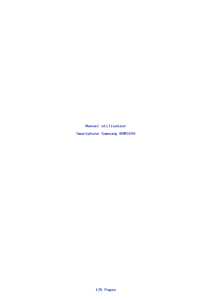 Page 1 de la notice Manuel utilisateur Samsung BHM3200