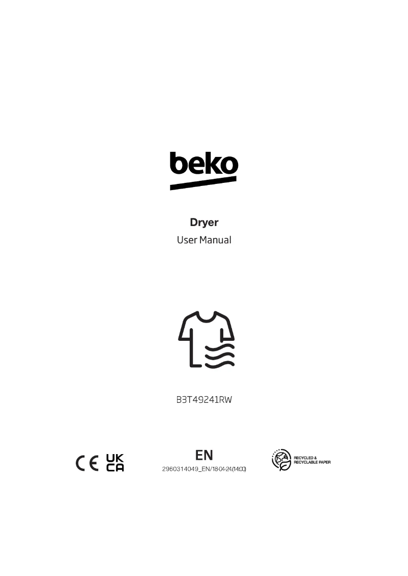 Page 1 de la notice Manuel utilisateur Beko B3T49241RW