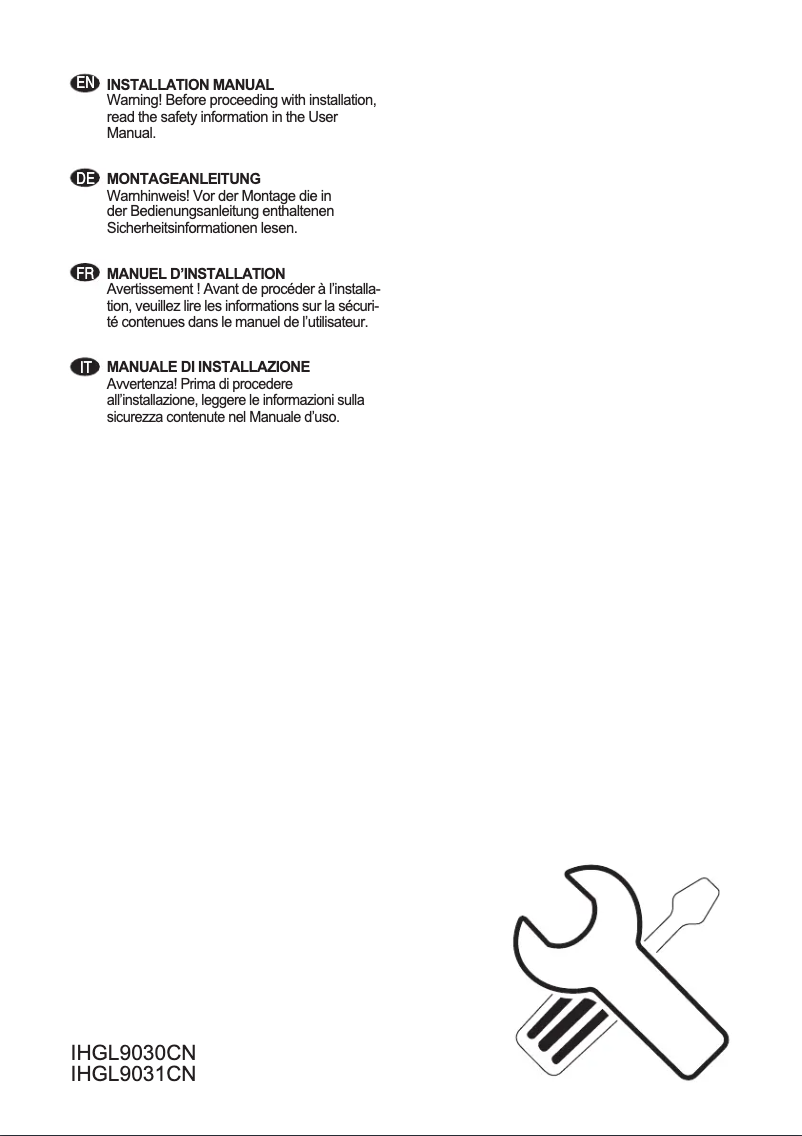 Página 1 del manual Guía de instalación Electrolux IHGL9031CN