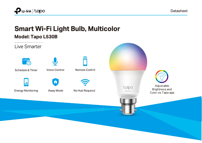 Page 1 de la notice Fiche technique TP-Link Tapo L530B