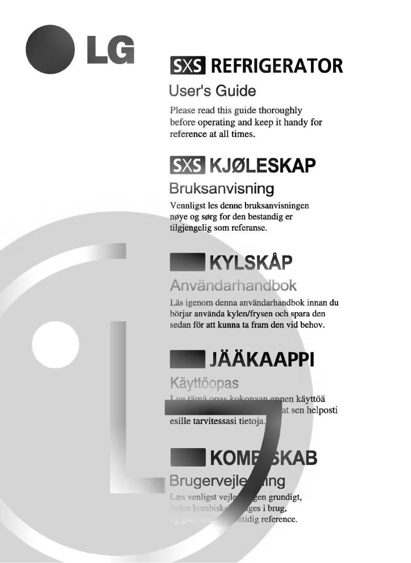 Page 1 de la notice Manuel utilisateur LG GR-P207NBB