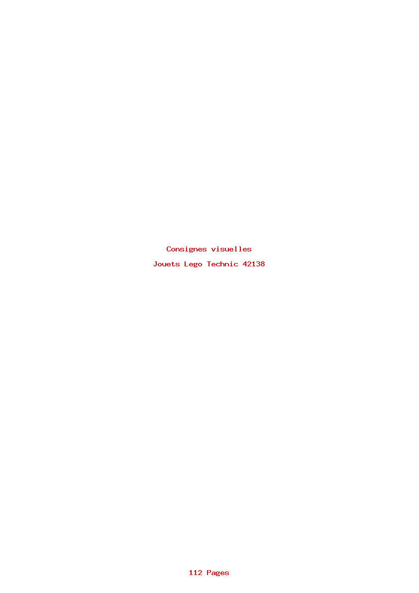 Page 1 de la notice Consignes visuelles Lego Technic 42138