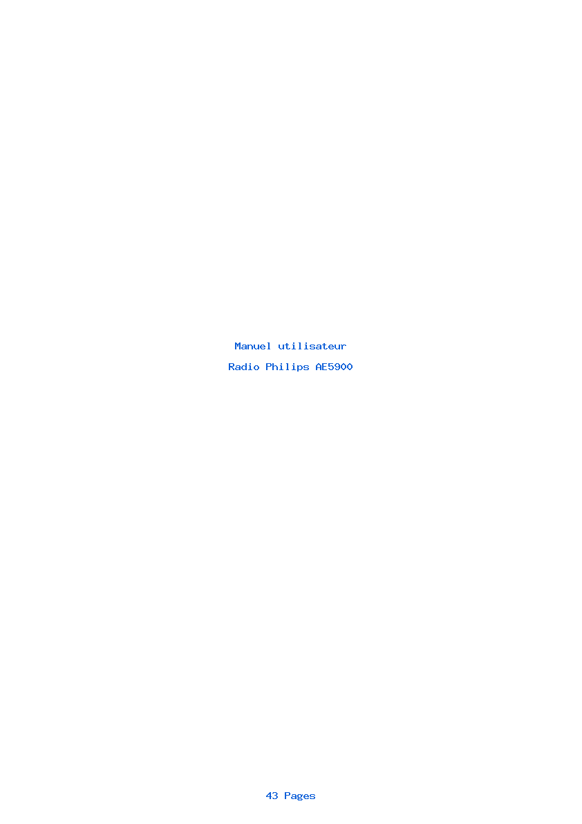 Page 1 de la notice Manuel utilisateur Philips AE5900