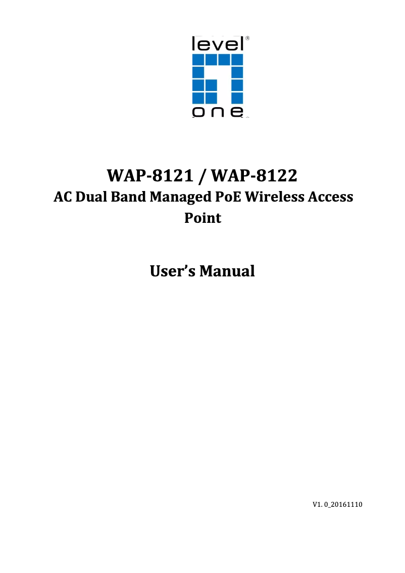 Page 1 of the manual User Manual LevelOne WAP-8122