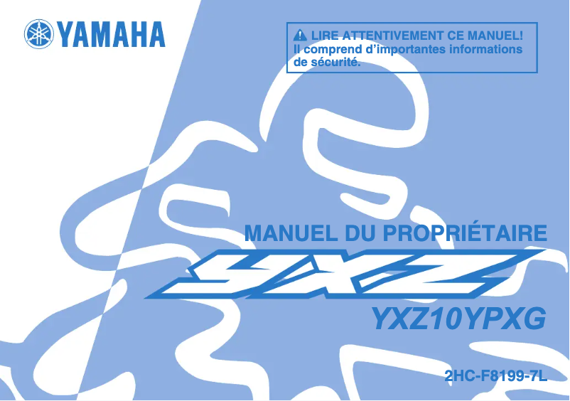 Page 1 de la notice Manuel utilisateur Yamaha YXZ1000R (2016)