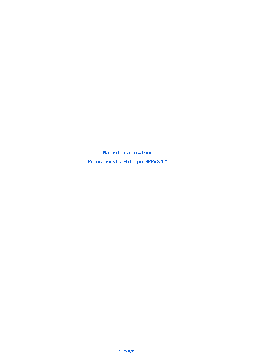 Page 1 de la notice Manuel utilisateur Philips SPP5075A