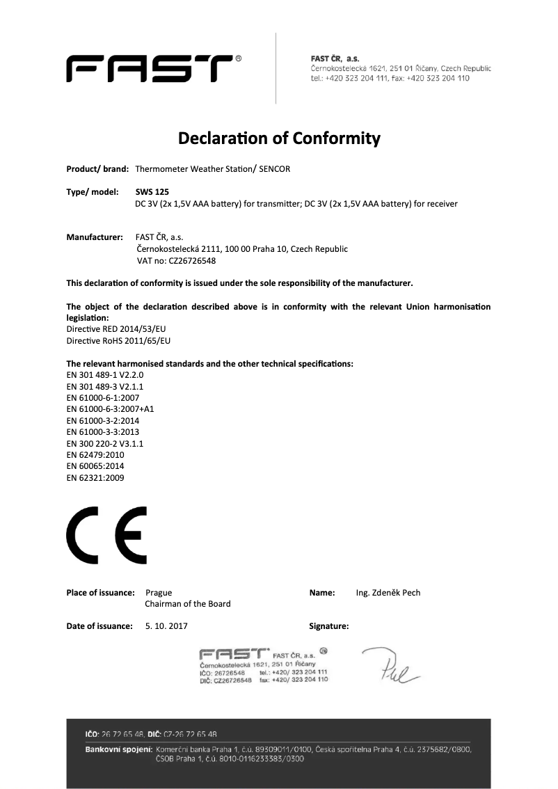 Page 1 de la notice Manuel utilisateur Sencor SWS 125