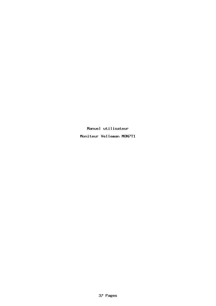 Page 1 de la notice Manuel utilisateur Velleman MON7T1