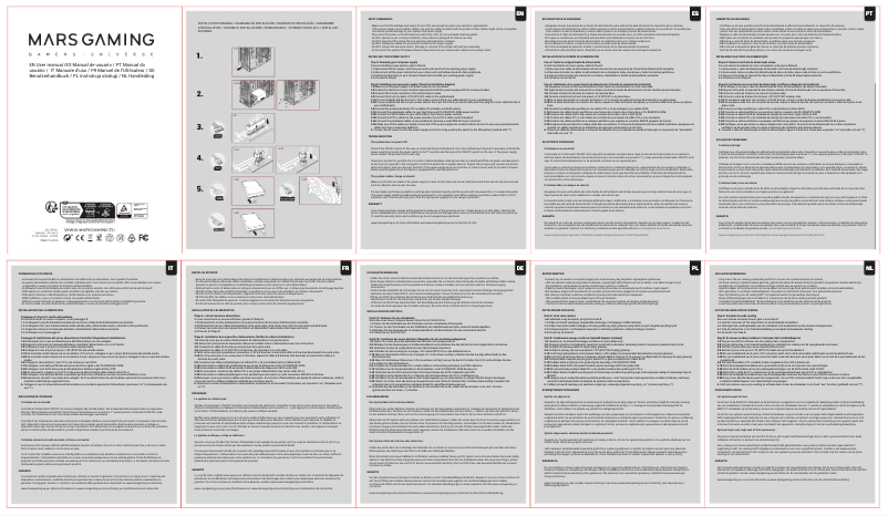 Page 1 de la notice Manuel utilisateur Mars Gaming MPB1000M