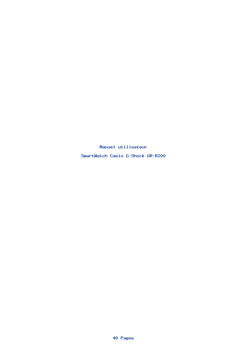 Page 1 de la notice Manuel utilisateur Casio G-Shock GR-B200
