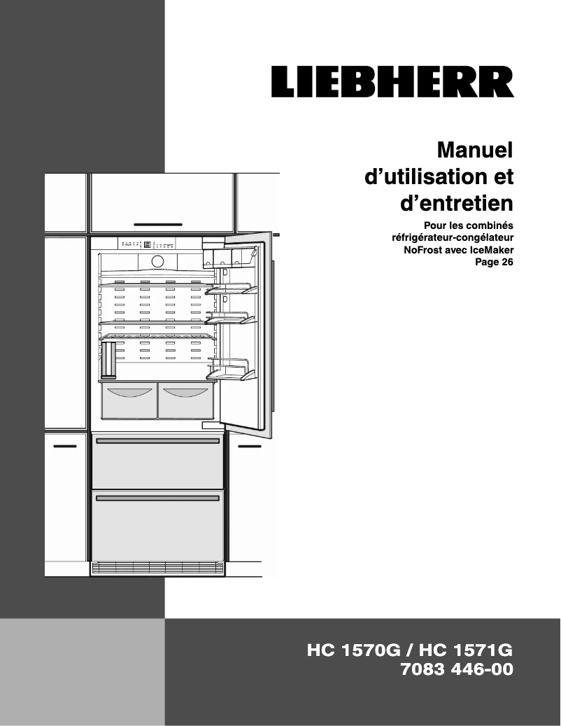 Page 1 de la notice Manuel utilisateur Liebherr HC 1570G