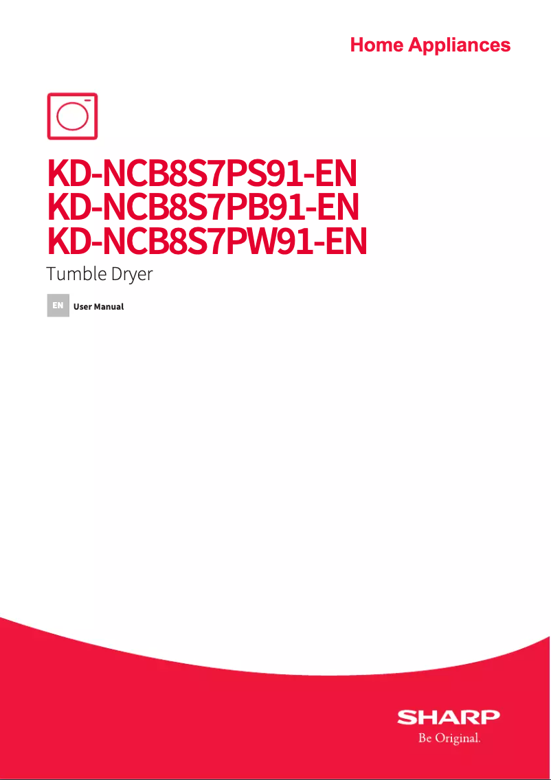 Page 1 de la notice Manuel utilisateur Sharp KD-NCB8S7PS91-EN