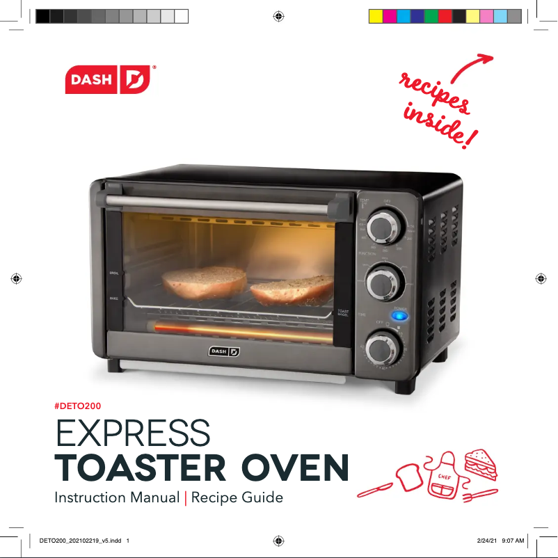 Page 1 de la notice Manuel utilisateur Dash Express Toaster Oven DETO200GBBK01