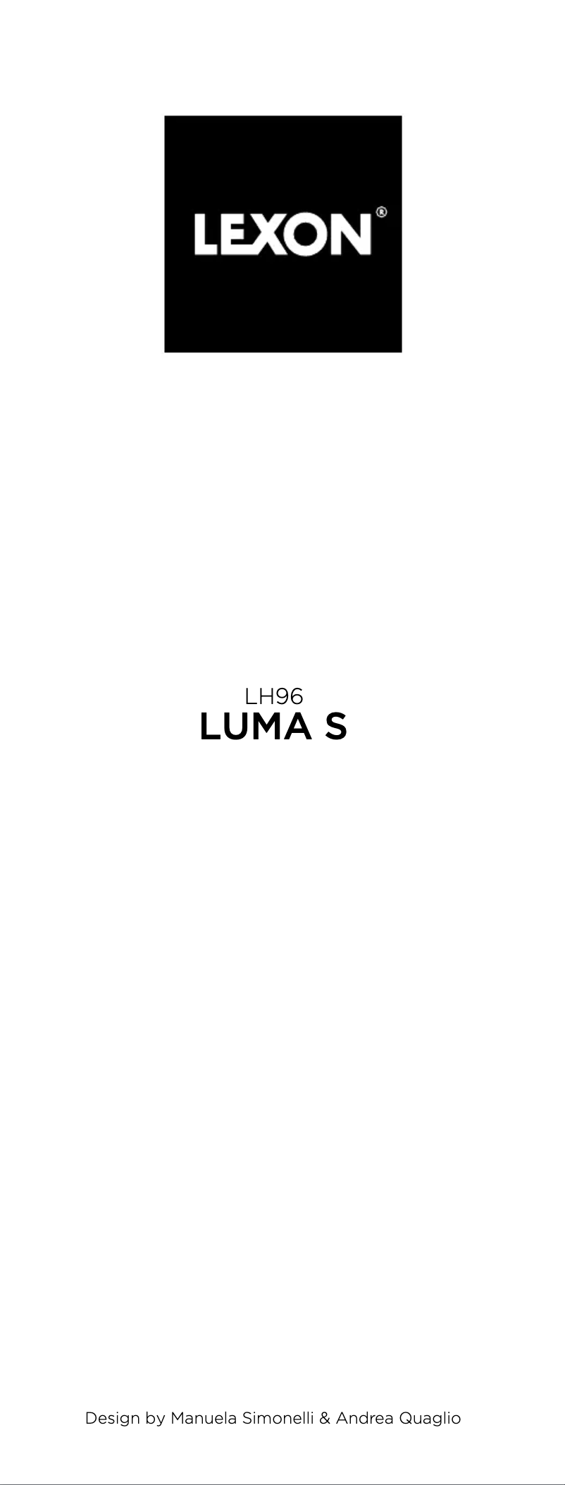 Page 1 de la notice Manuel utilisateur Lexon Luma S