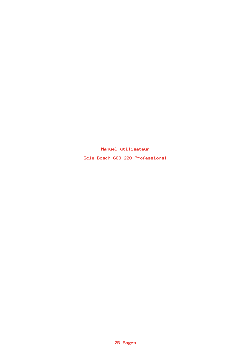 Page 1 de la notice Manuel utilisateur Bosch GCO 220 Professional