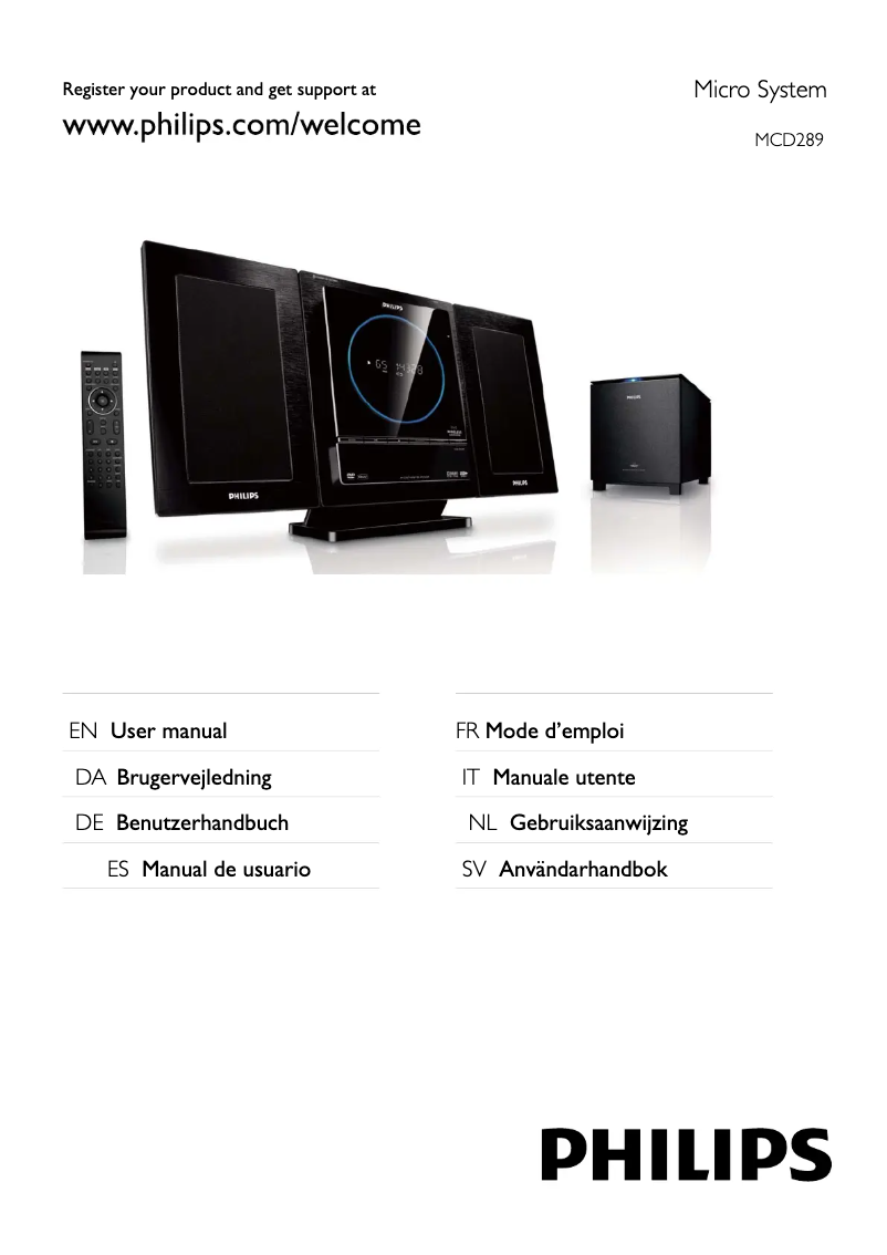 Page 1 of the manual User Manual Philips MCD289