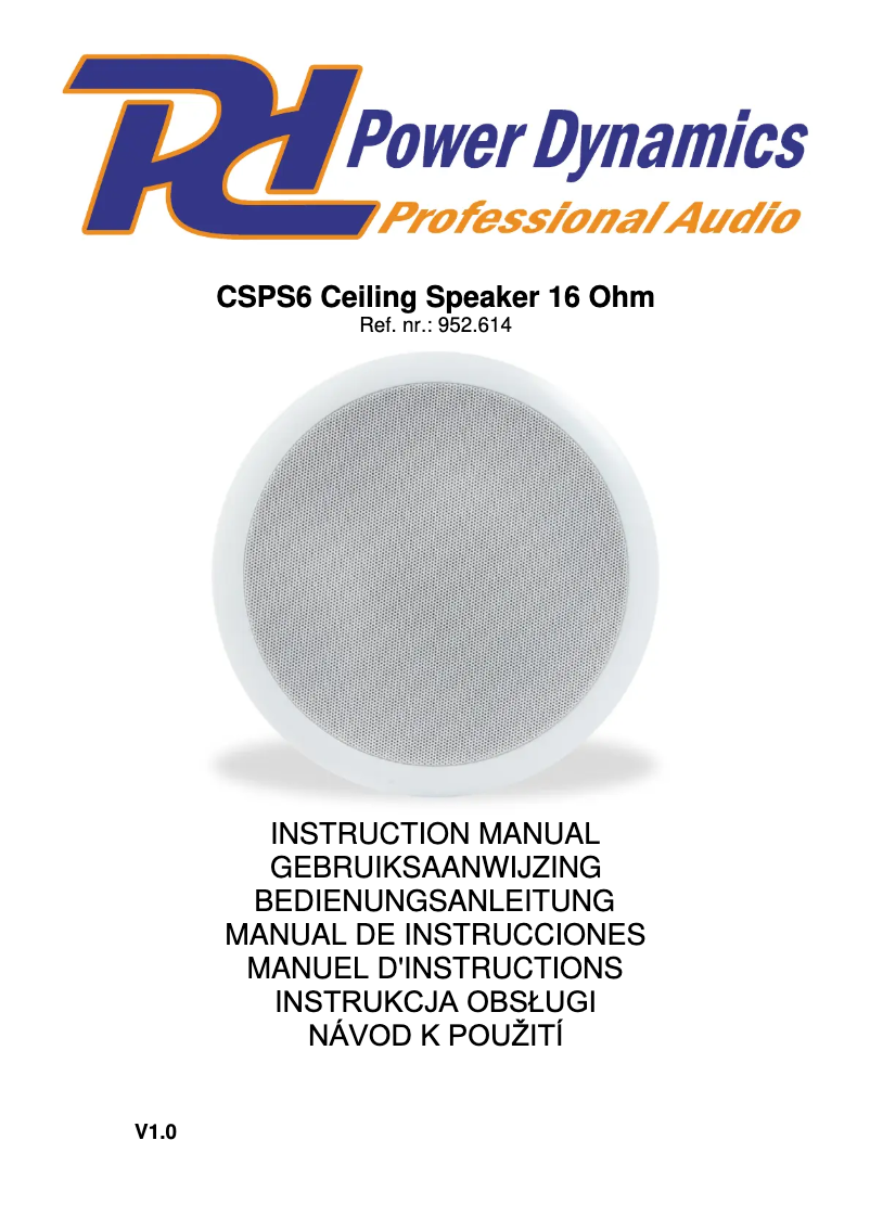 Page 1 de la notice Manuel utilisateur Power Dynamics CSPS6