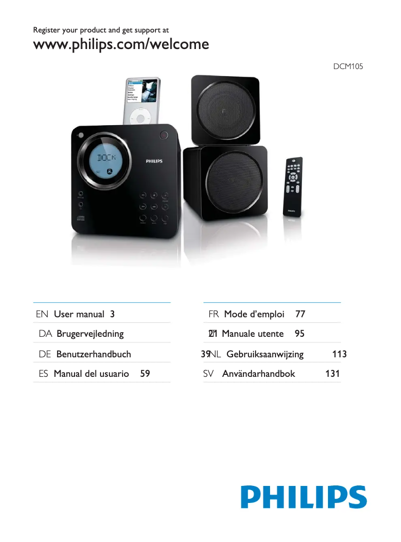 Page n°1 - Manuel utilisateur Philips DCM105