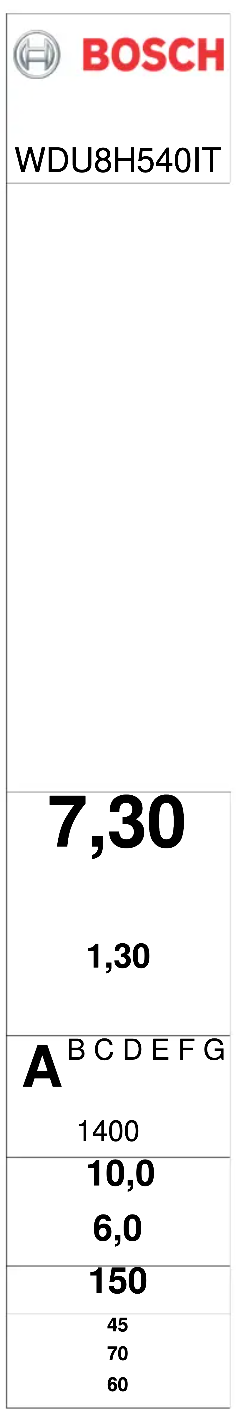Page 1 de la notice Label énergétique Bosch WDU8H540IT