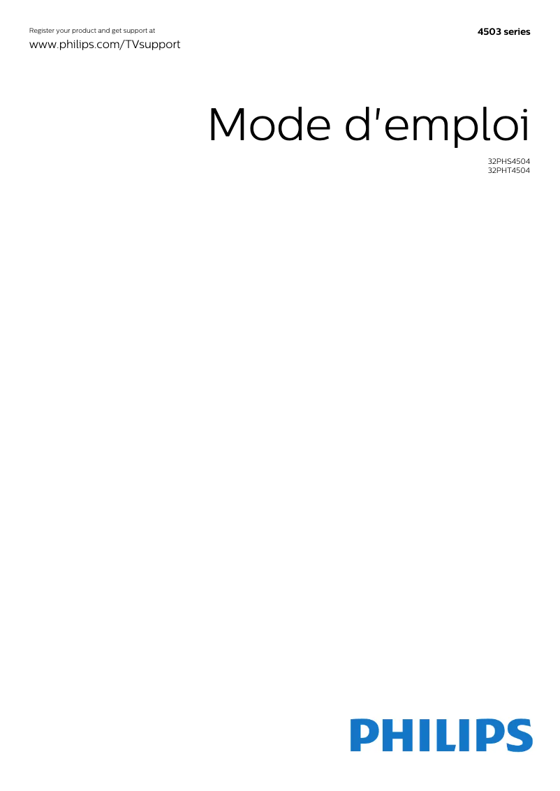 Page 1 de la notice Manuel utilisateur Philips 32PHT4504