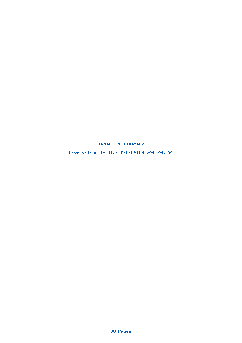 Page 1 de la notice Manuel utilisateur Ikea MEDELSTOR 704.755.04