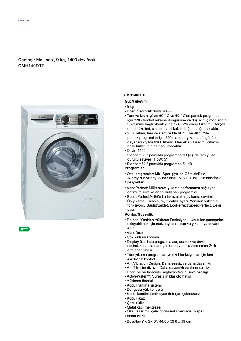 Page 1 de la notice Manuel utilisateur Profilo CMH140DTR