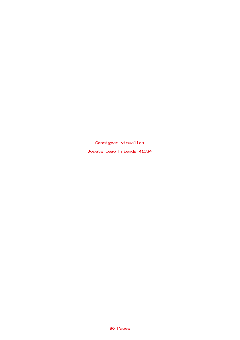Page 1 de la notice Consignes visuelles Lego Friends 41334
