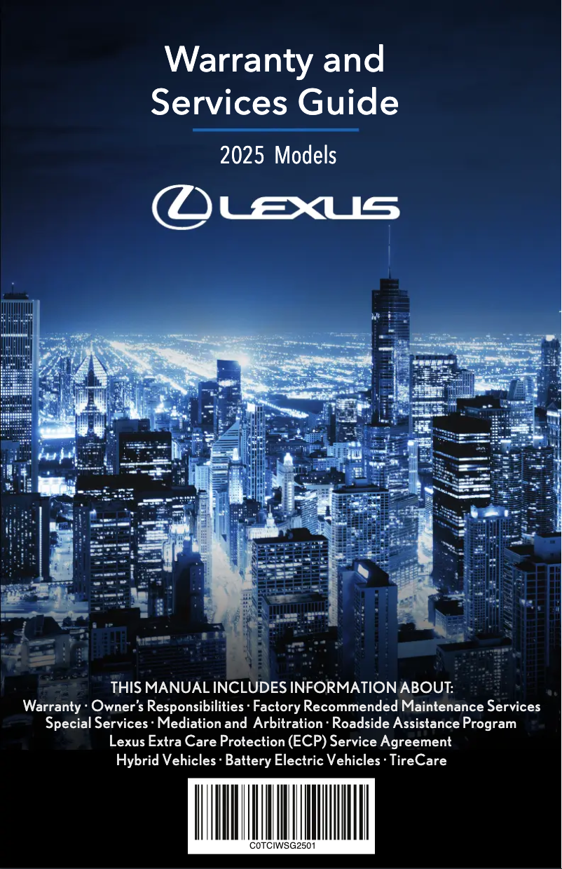 Página 1 del manual Información de garantía Lexus LS 500 (2025)