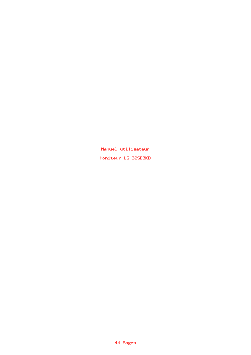 Page 1 de la notice Manuel utilisateur LG 32SE3KD