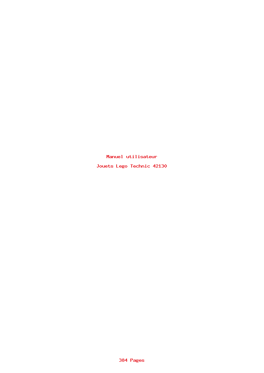 Page 1 de la notice Manuel utilisateur Lego Technic 42130