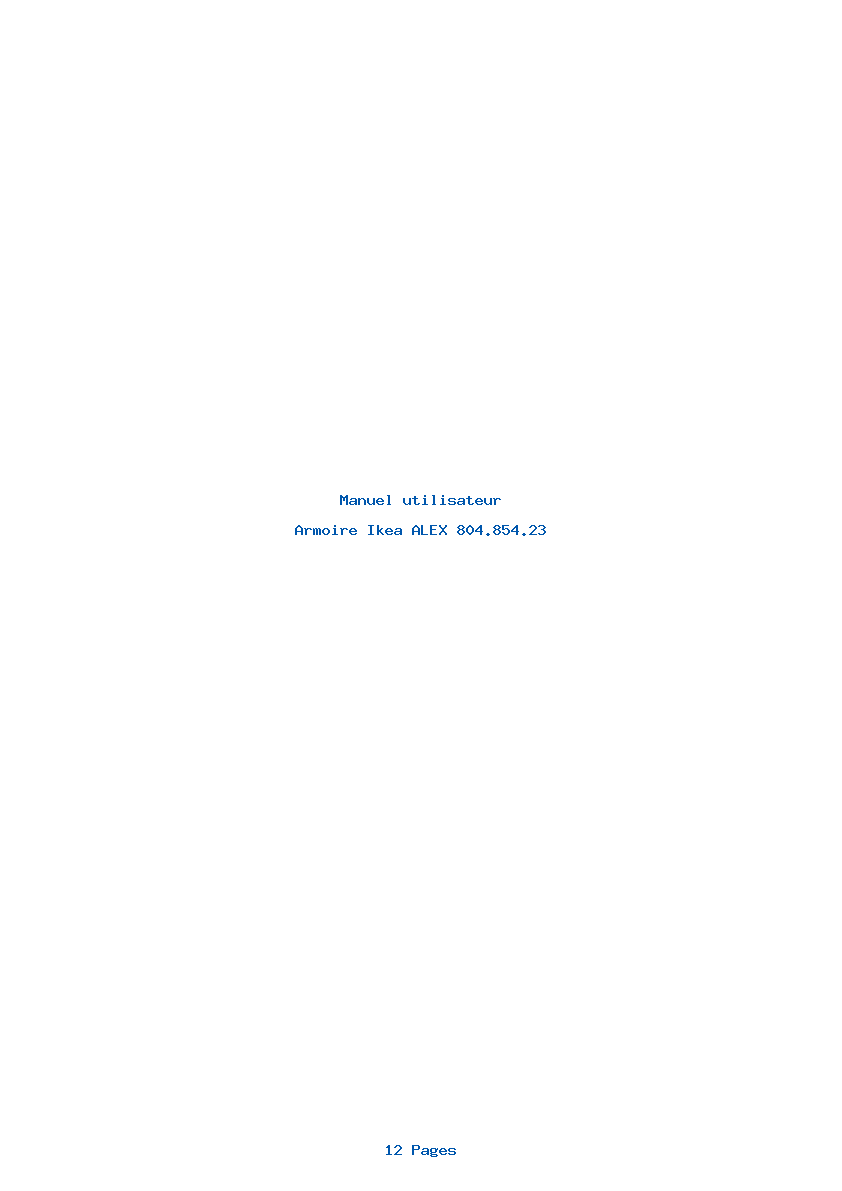 Page 1 de la notice Manuel utilisateur Ikea ALEX 804.854.23