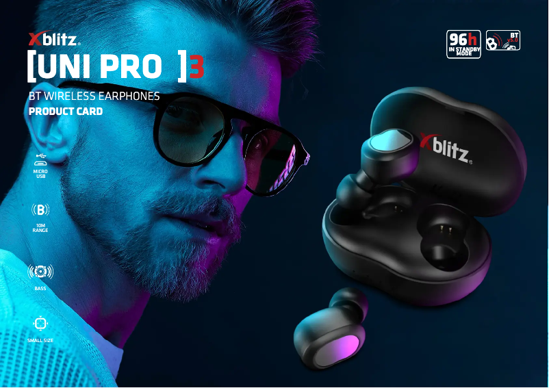 Page 1 of the manual Technical Sheet Xblitz Uni Pro 3