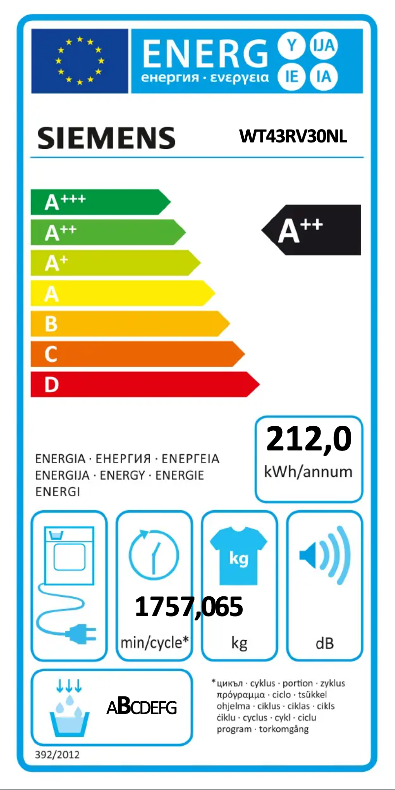Page 1 de la notice Manuel utilisateur Siemens iQ300 WT43RV30NL
