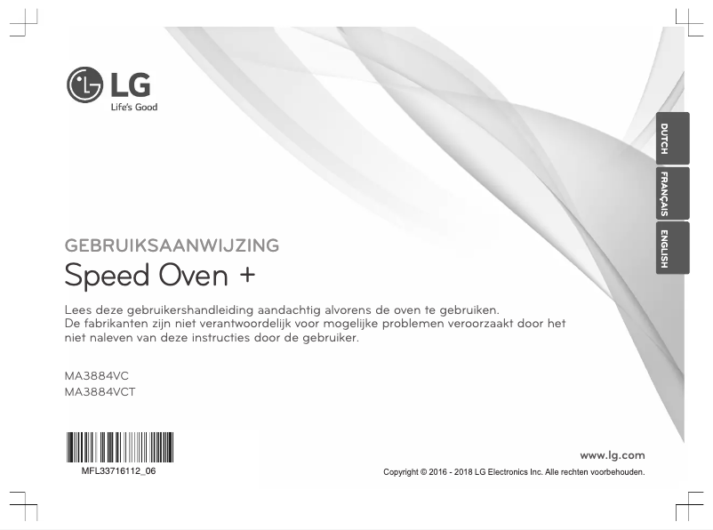 Page 1 de la notice Manuel utilisateur LG MA3884VCT