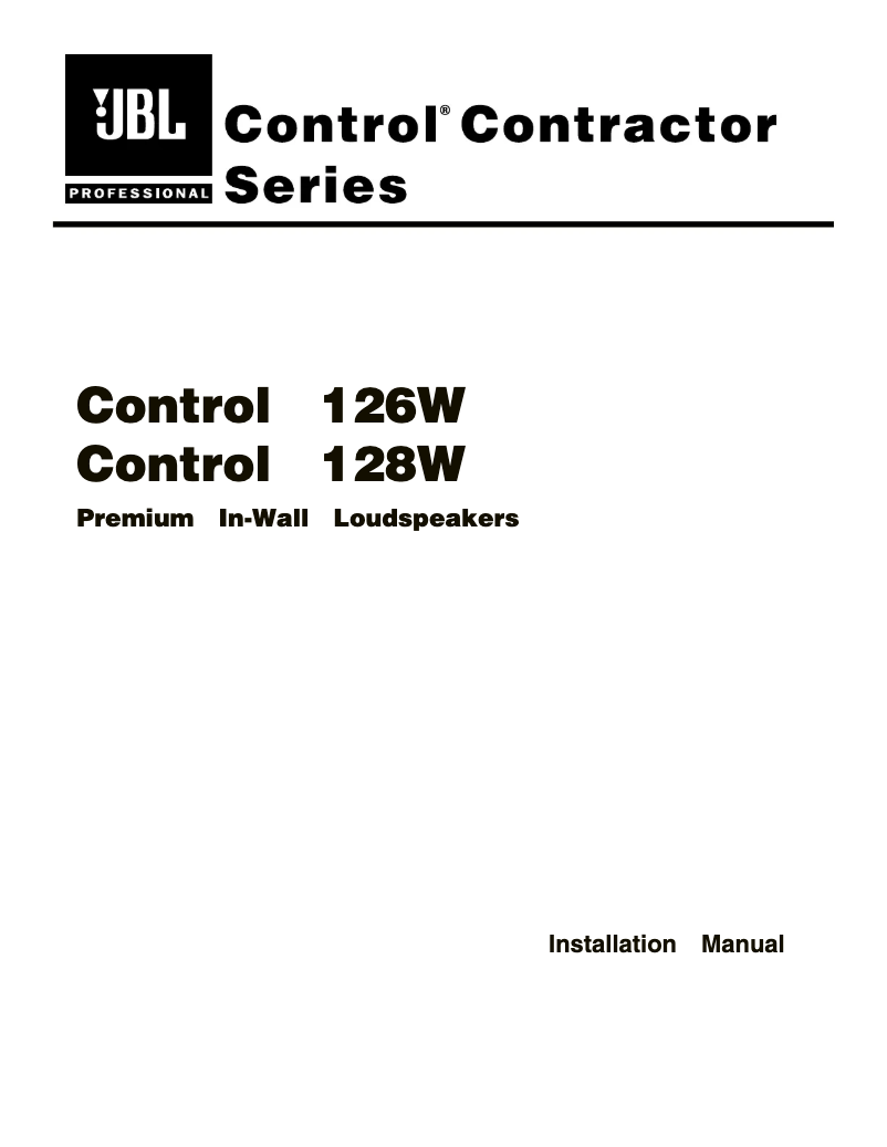 Page 1 de la notice Manuel utilisateur JBL Control 126 WT
