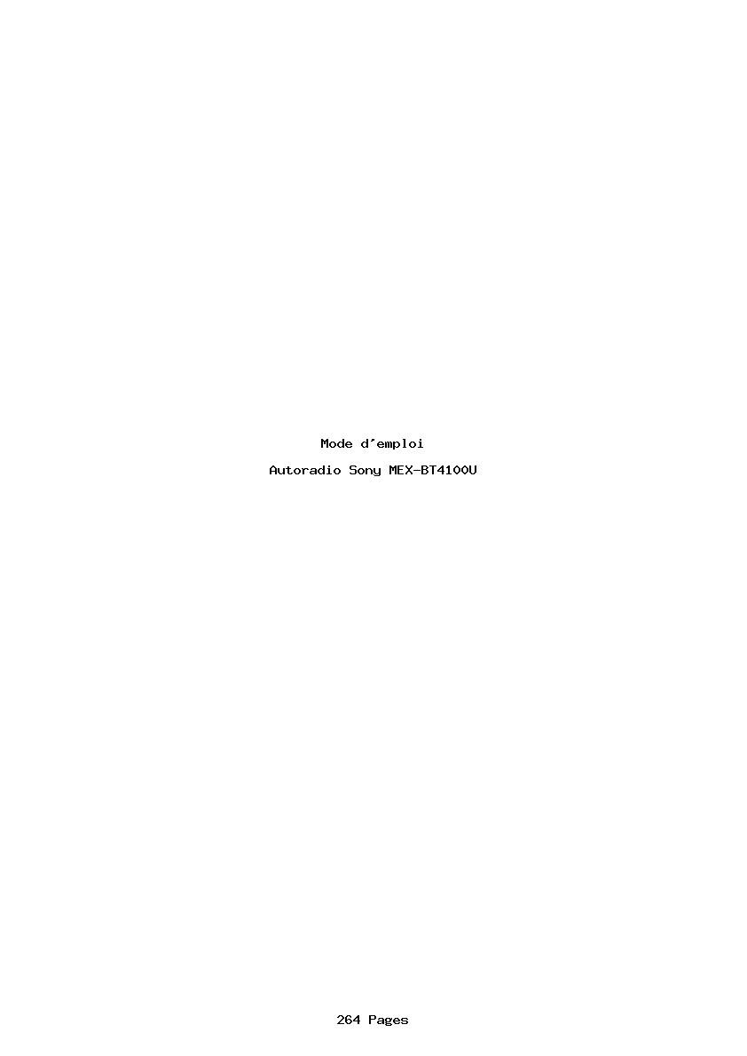 Page 1 de la notice Mode d'emploi Sony MEX-BT4100U