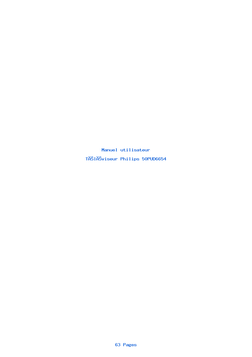 Page 1 de la notice Manuel utilisateur Philips 50PUD6654