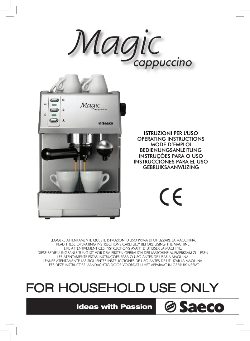 Page 1 of the manual User Manual Philips Saeco Magic Cappucino