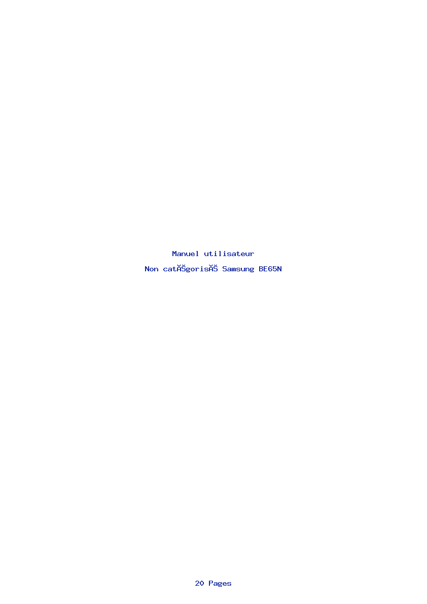 Page 1 de la notice Manuel utilisateur Samsung BE65N