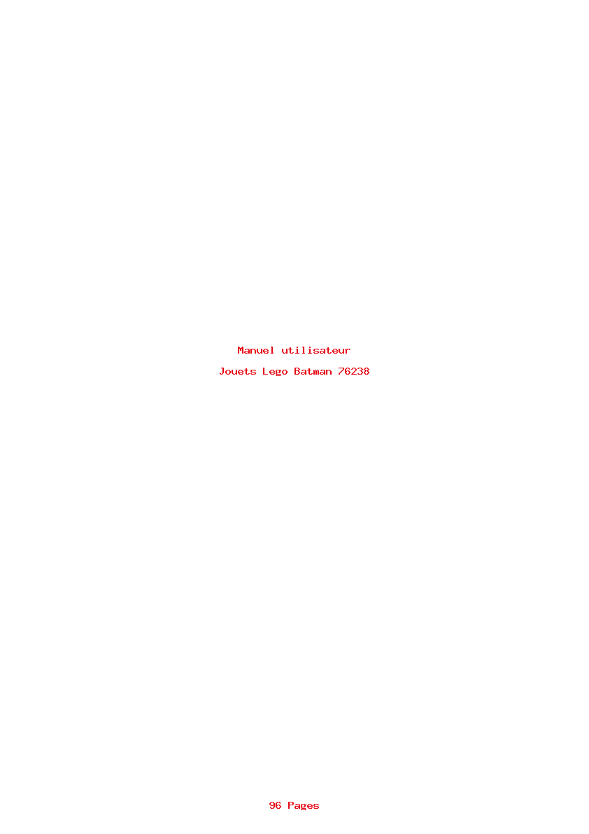 Page 1 de la notice Manuel utilisateur Lego Batman 76238