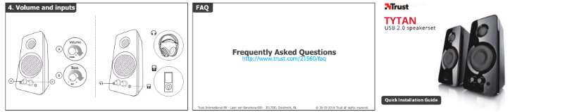 Page 1 de la notice Manuel utilisateur Trust Tytan 2.0 Speaker Set 18005