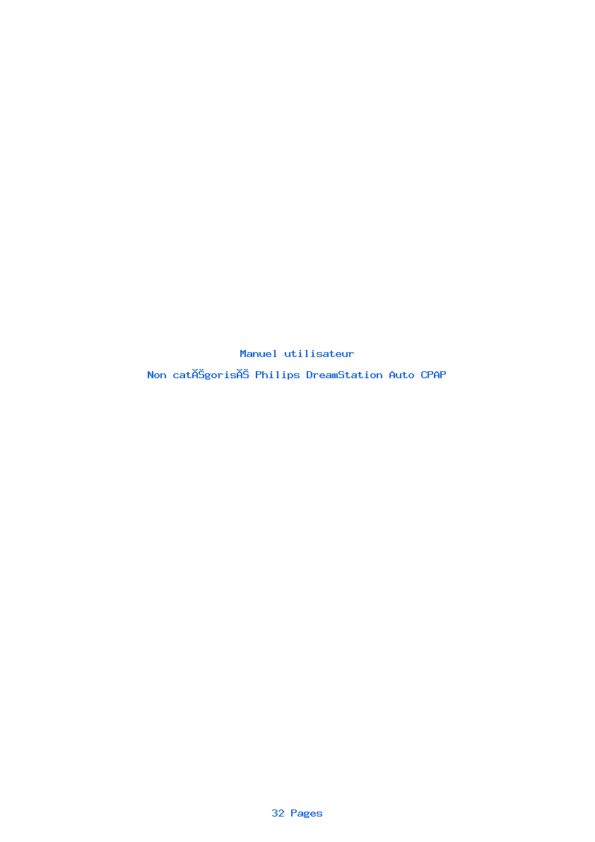 Page 1 de la notice Manuel utilisateur Philips DreamStation Auto CPAP