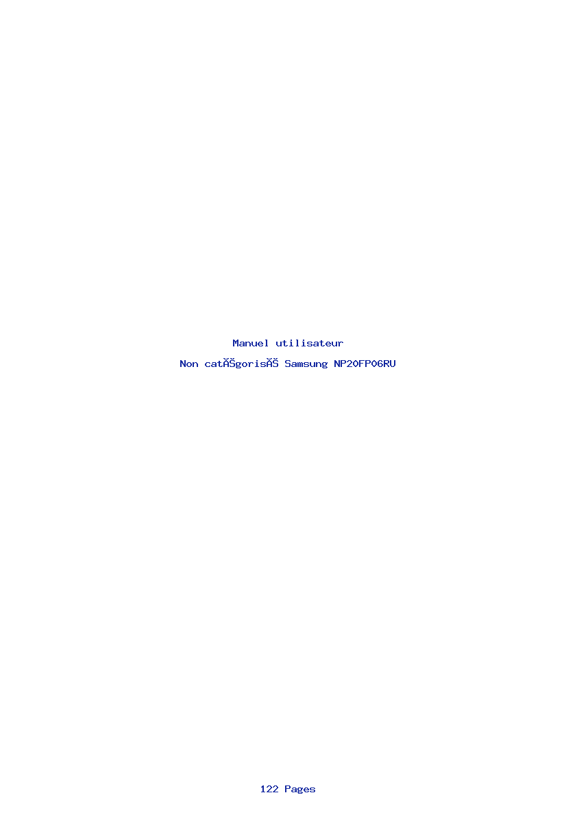 Page 1 de la notice Manuel utilisateur Samsung NP20FP06RU
