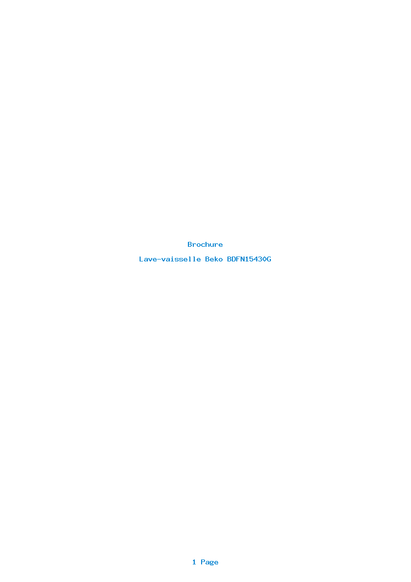Page 1 de la notice Brochure Beko BDFN15430G