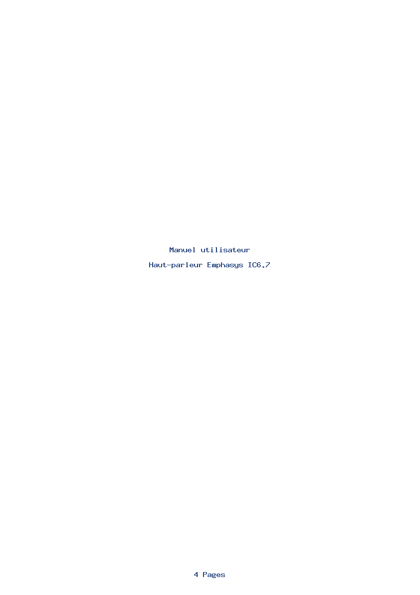 Page 1 de la notice Manuel utilisateur Emphasys IC6.7