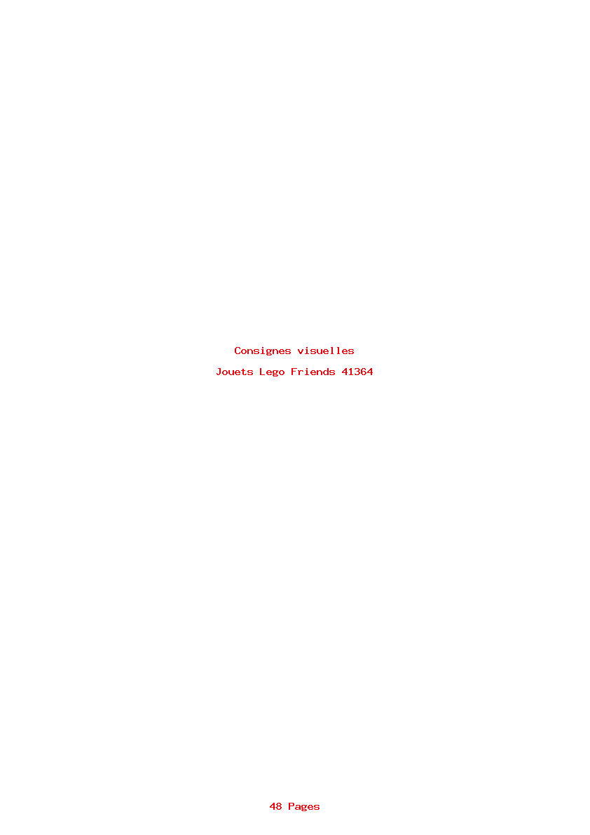 Page 1 de la notice Consignes visuelles Lego Friends 41364