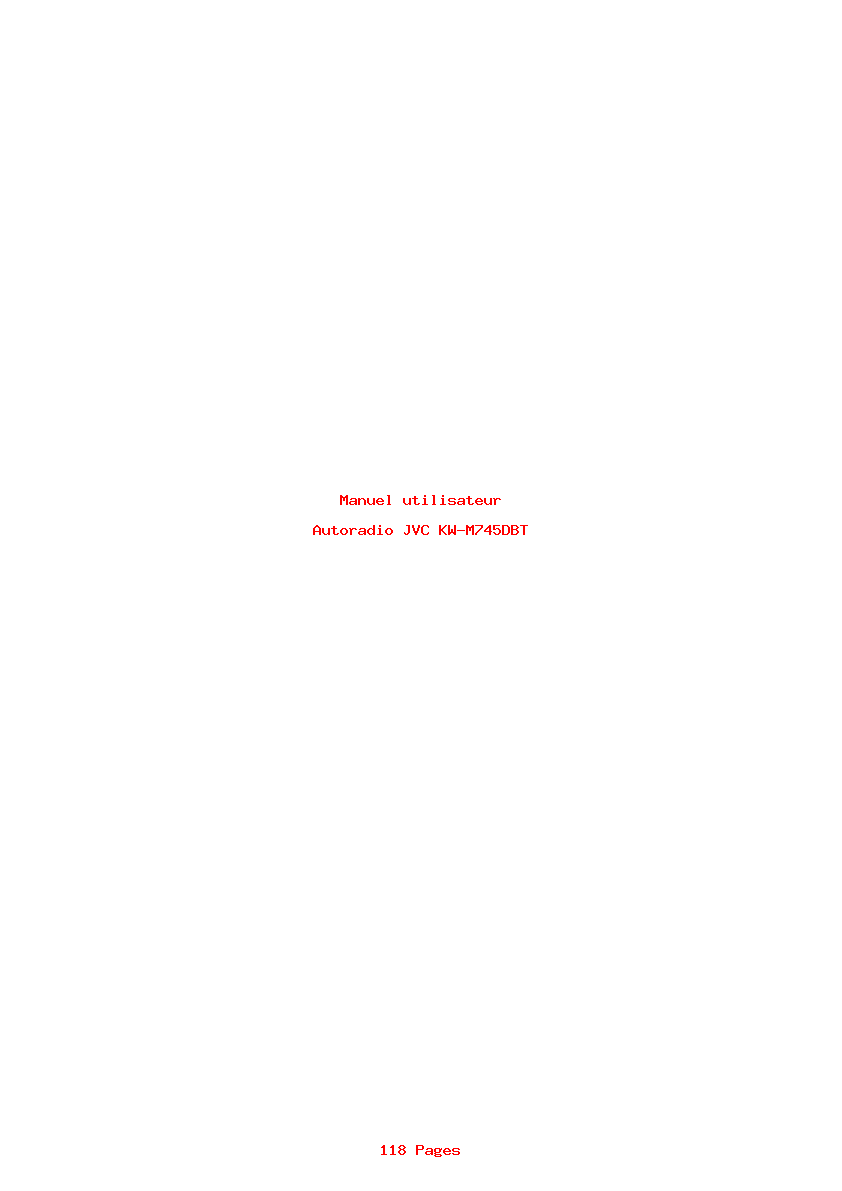 Page 1 de la notice Manuel utilisateur JVC KW-M745DBT