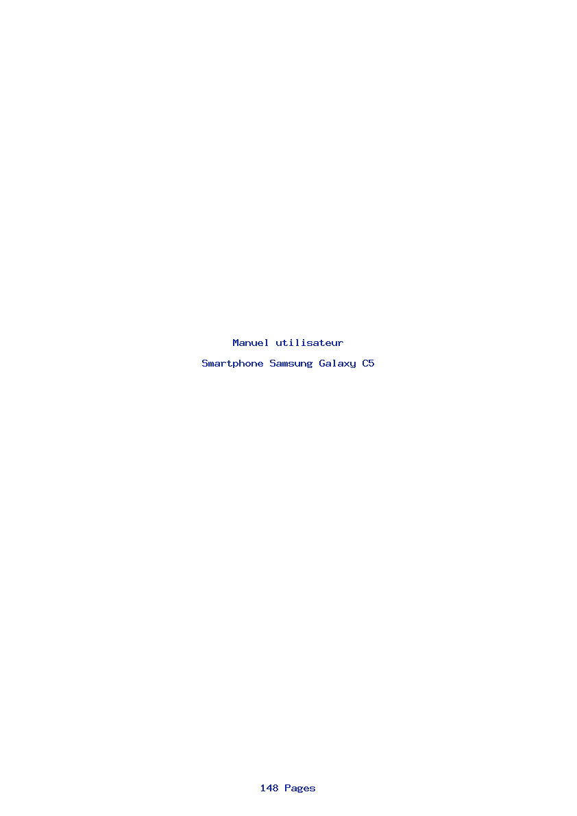 Page 1 de la notice Manuel utilisateur Samsung Galaxy C5